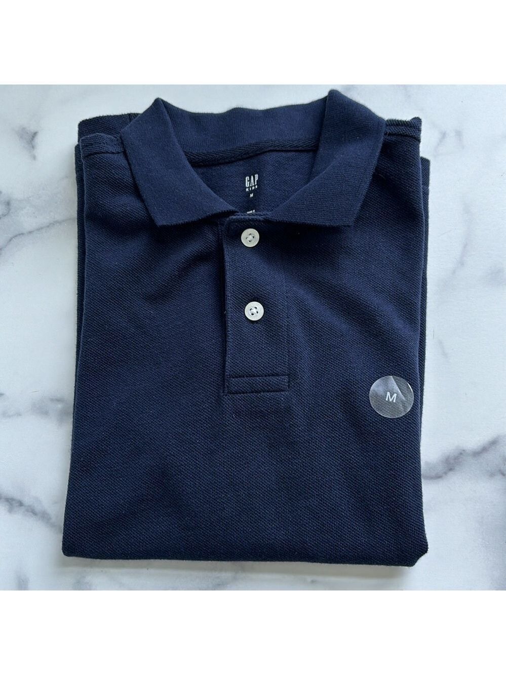 GAP Classic Polo Style Navy Blue 3 Button Short Sleeve Shirt Sz M NWT